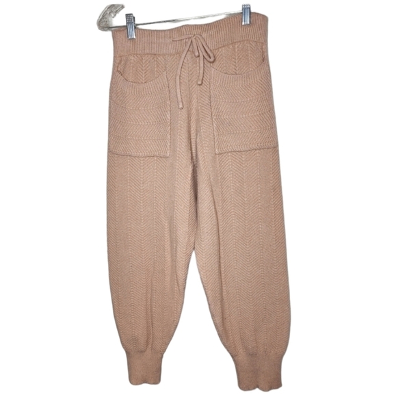 Carly Jeans Cable Knit Sweater Lounge Pants Joggers Dusty Pink Size Medium - Picture 1 of 14